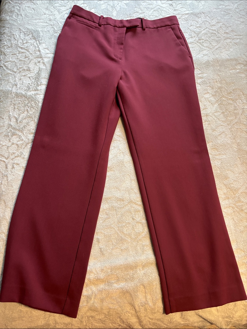 Ann Taylor Wide-Leg Dress Pants in Deep Wine